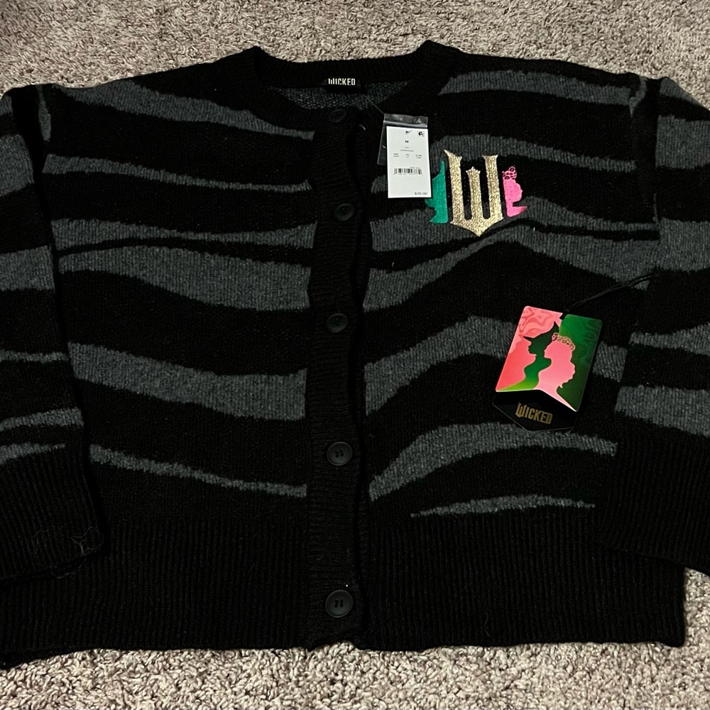 Wicked Black and Gray Striped Cardigan